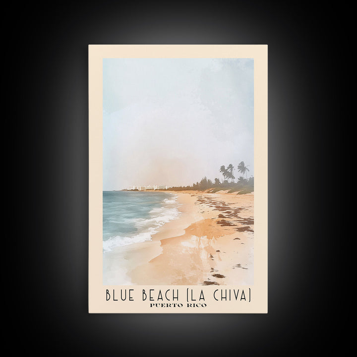 Blue Beach (La Chiva), Puerto Rico Watercolor Print, Vacation Gift, Puerto Rico Wall Art, Beach Painting, Beach Decor, Beach Or Lakehouse Art