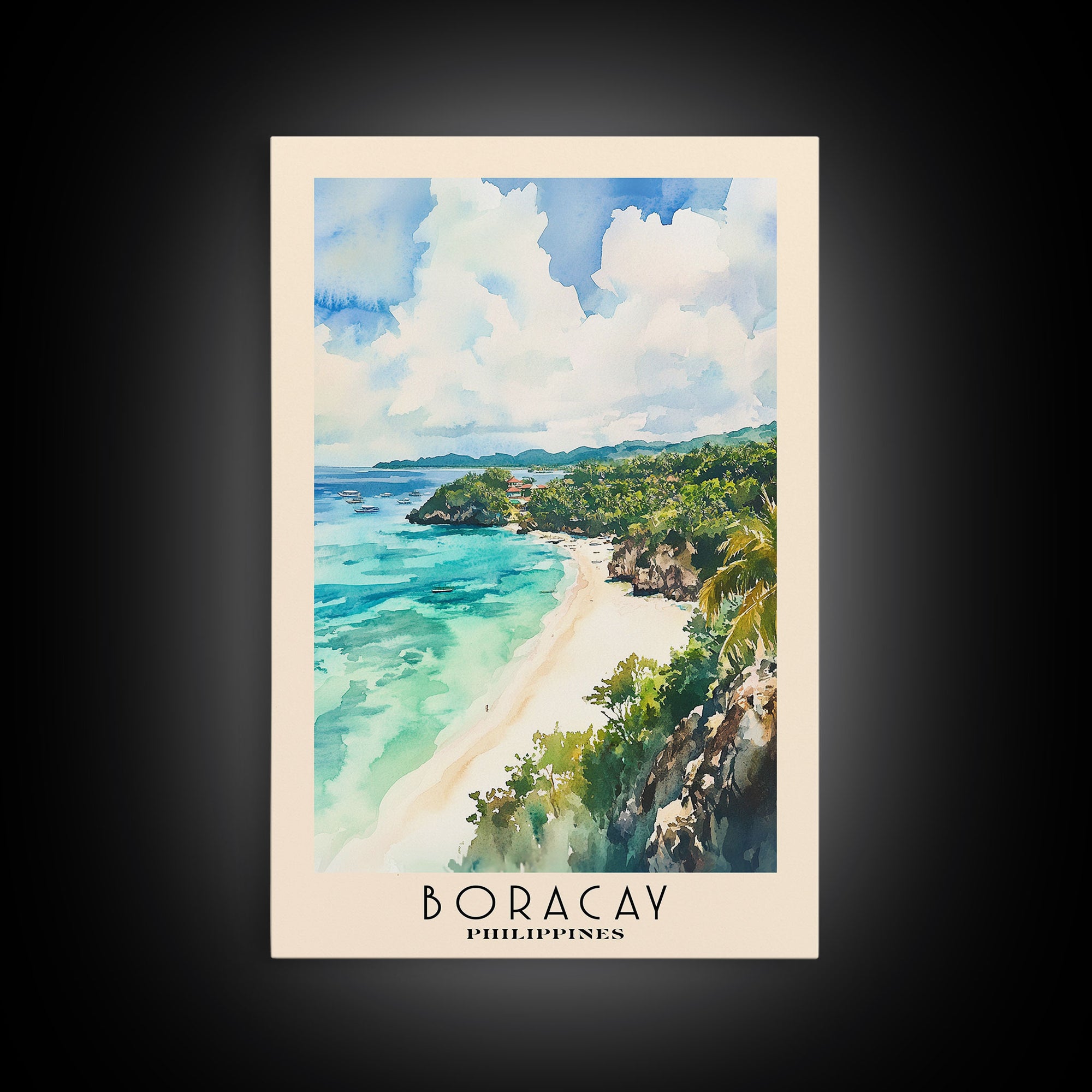Boracay, Philippines Watercolor Print, Vacation Gift, Philippines Wall Art, Vacation Wall Art, Vacatation Memories, Beach Decor, Beach Or Lakehouse Art