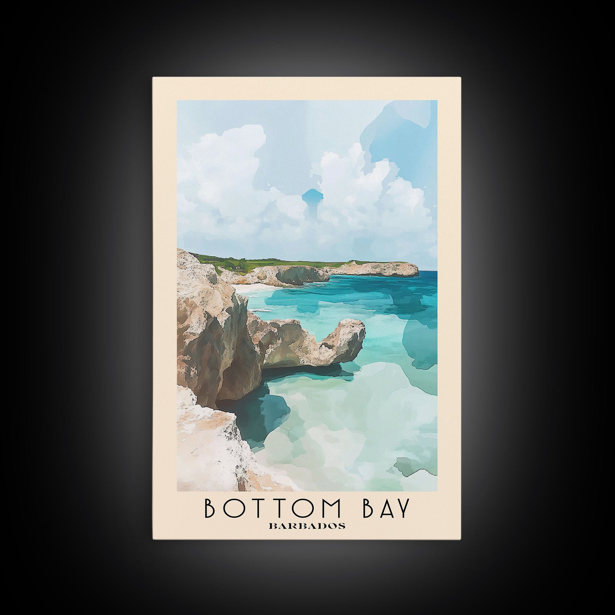 Bottom Bay, Barbados Watercolor Print, Vacation Gift, Barbados Wall Art, Vacation Wall Art, Vacatation Memories, Beach Decor, Beach Or Lakehouse Art