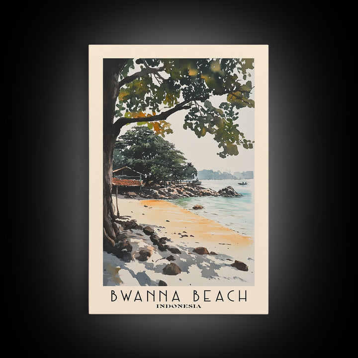 Bwanna Beach, Indonesia Watercolor Print, Vacation Gift, Indonesia Wall Art, Beach Painting, Beach Decor, Beach Or Lakehouse Art