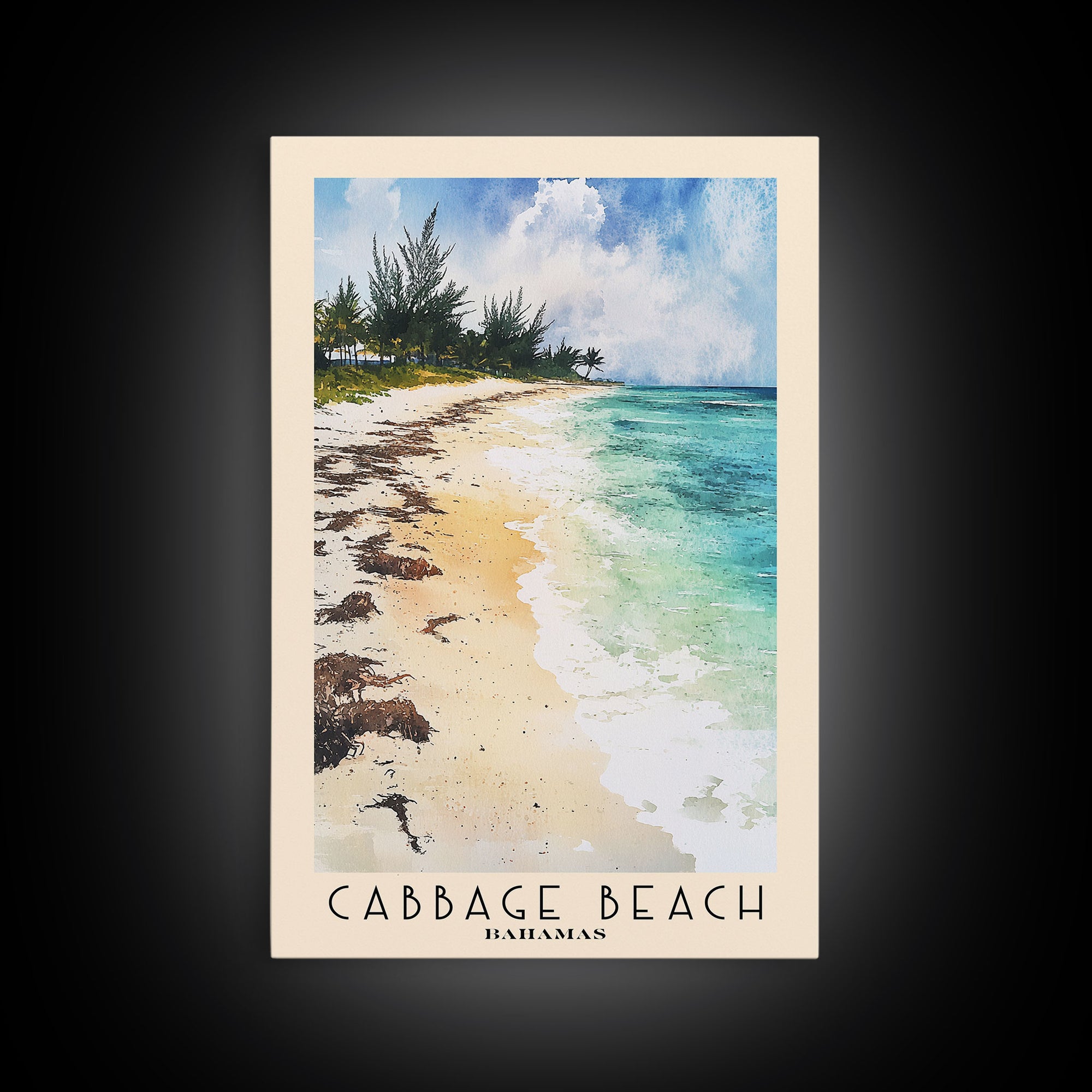 Cabbage Beach, Bahamas Watercolor Print, Vacation Gift, Bahamas Wall Art, Vacation Wall Art, Vacatation Memories, Beach Decor, Beach Or Lakehouse Art