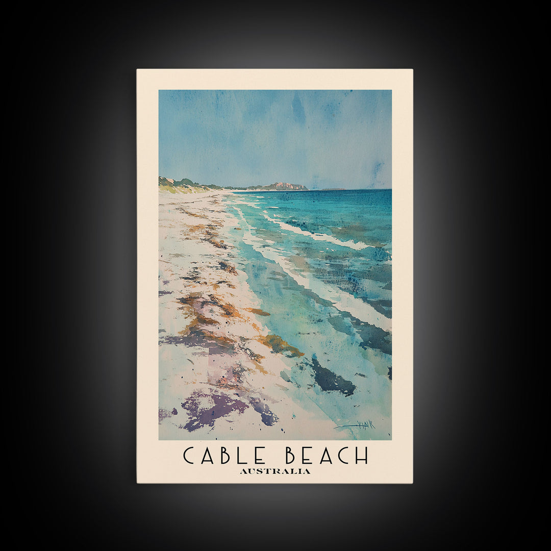 Cable Beach, Australia Watercolor Print, Vacation Gift, Australia Wall Art, Beach Painting, Beach Decor, Beach Or Lakehouse Art