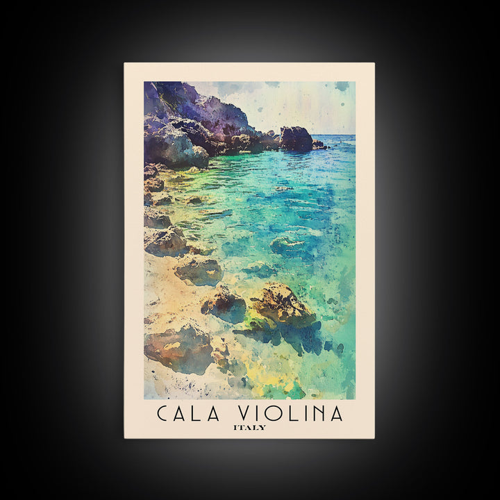 Cala Violina, Italy Watercolor Print, Vacation Gift, Italy Wall Art, Beach Painting, Beach Decor, Beach Or Lakehouse Art