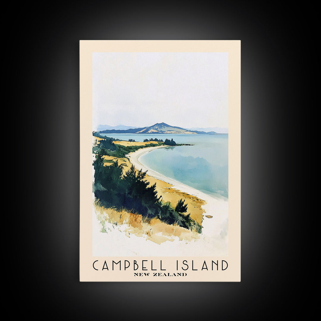 Campbell Island, New Zealand Watercolor Print, Vacation Gift, New Zealand Wall Art, Vacation Wall Art, Vacatation Memories, Beach Decor, Beach Or Lakehouse Art