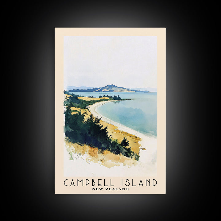 Campbell Island, New Zealand Watercolor Print, Vacation Gift, New Zealand Wall Art, Vacation Wall Art, Vacatation Memories, Beach Decor, Beach Or Lakehouse Art