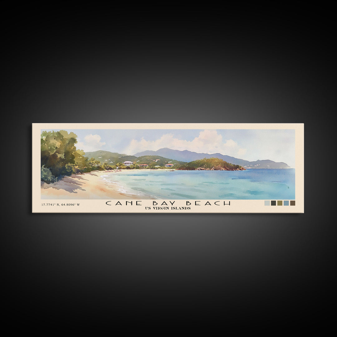 Cane Bay Beach, US Virgin islands Watercolor Beach Print, Vacation Gift, US Virgin islands Wall Art, Beach Painting, Beach Decor, Beach Painting