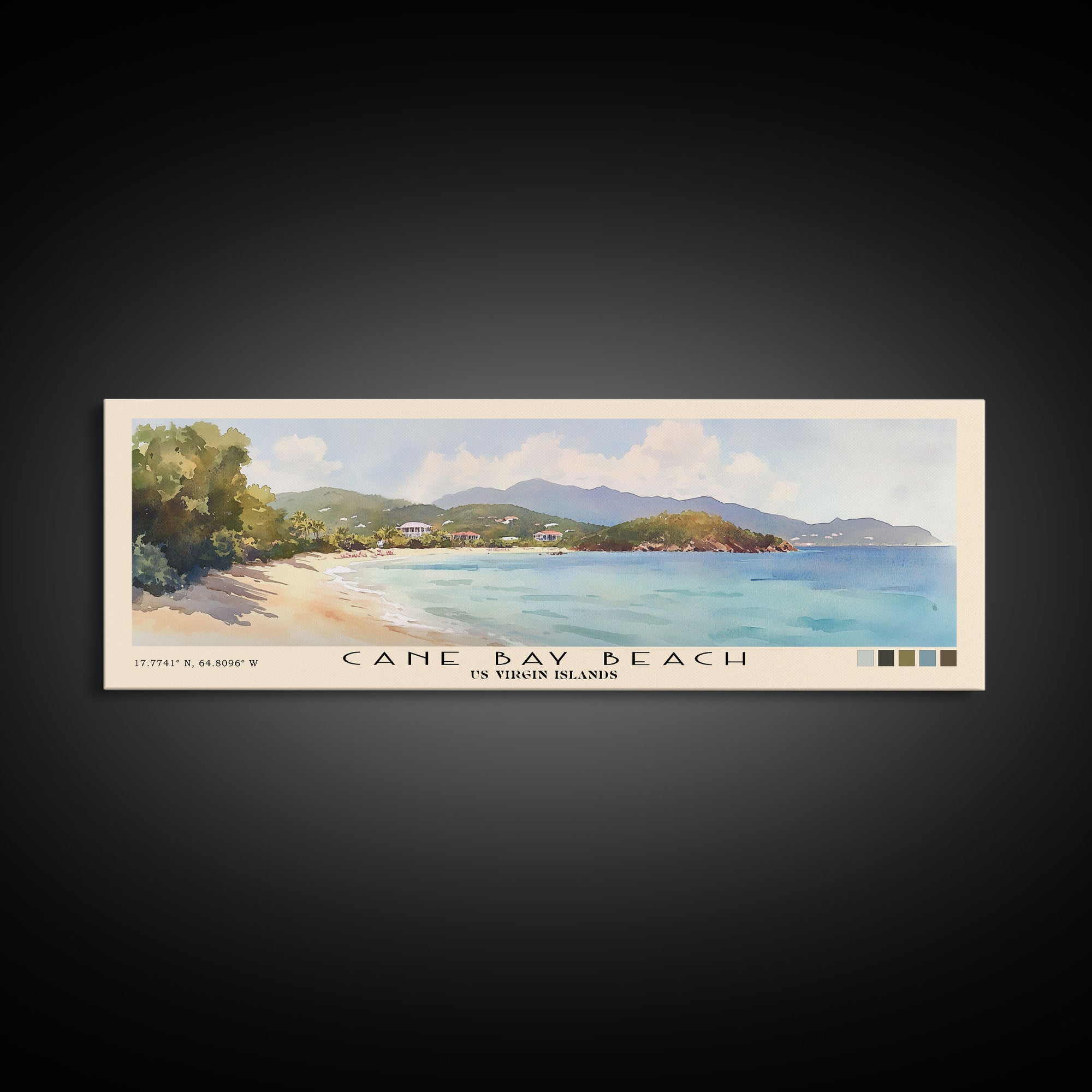 Cane Bay Beach, US Virgin islands Watercolor Beach Print, Vacation Gift, US Virgin islands Wall Art, Beach Painting, Beach Decor, Beach Painting