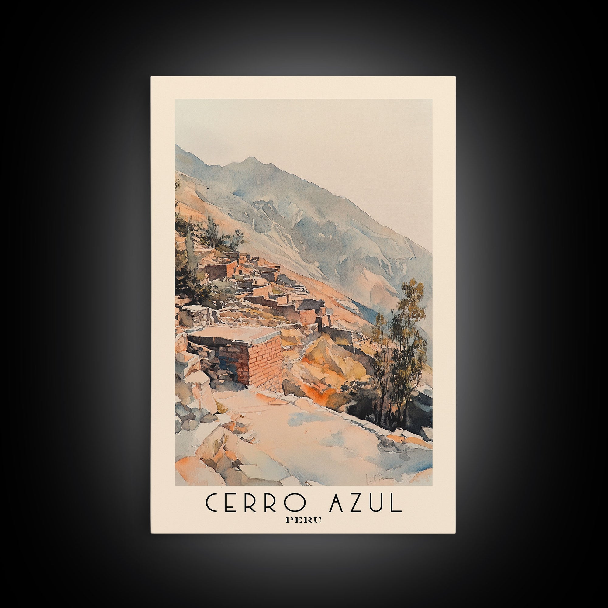 Cerro Azul, Peru Watercolor Print, Vacation Gift, Peru Wall Art, Vacation Wall Art, Vacatation Memories, Beach Decor, Beach Or Lakehouse Art