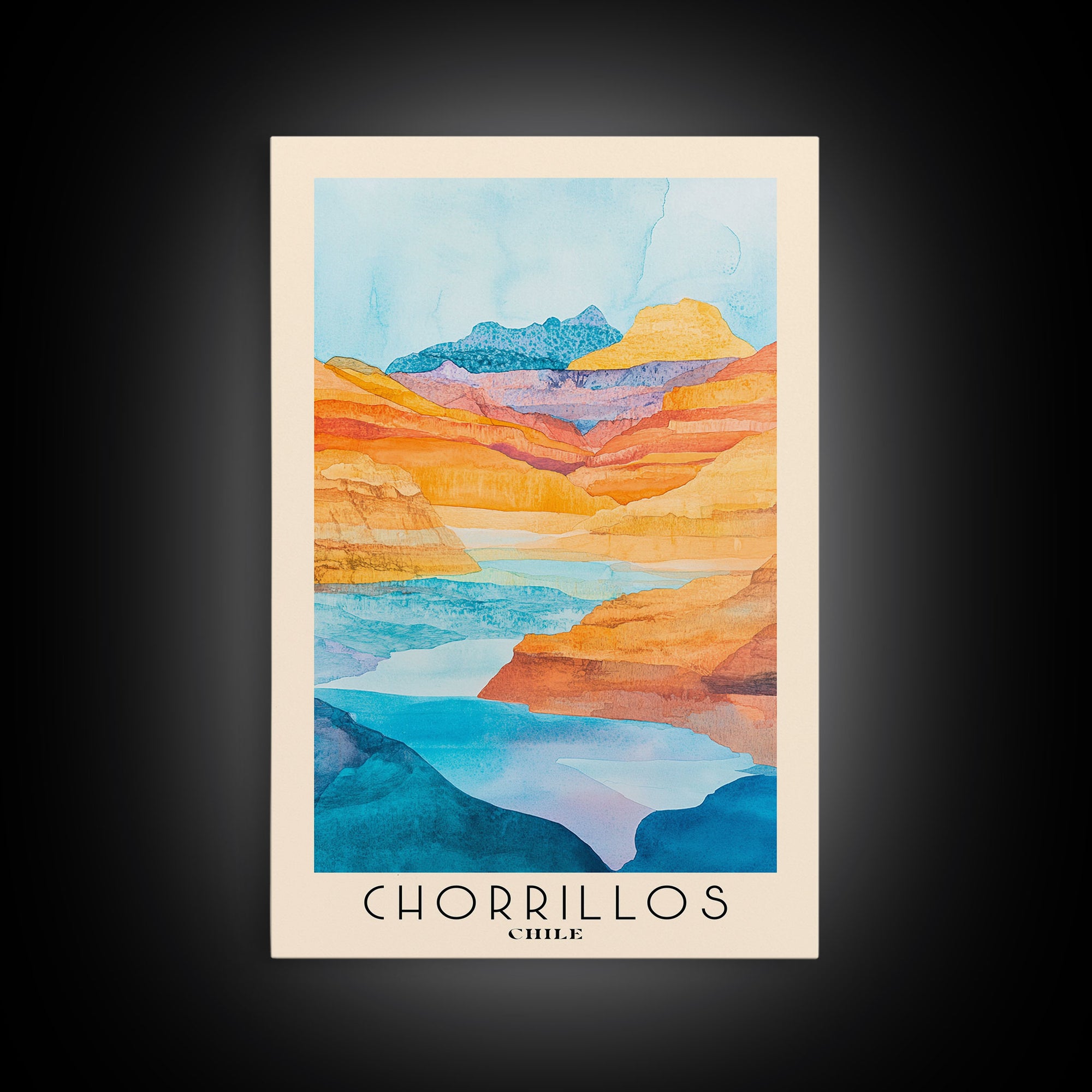 Chorrillos, Chile Watercolor Beach Print, Vacation Gift, Chile Wall Art, Beach Painting, Beach Decor, Beach Painting