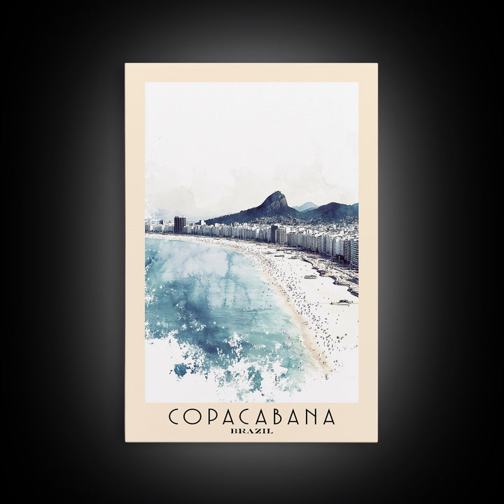 Copacabana, Brazil Watercolor Print, Vacation Gift, Brazil Wall Art, Beach Painting, Beach Decor, Beach Or Lakehouse Art