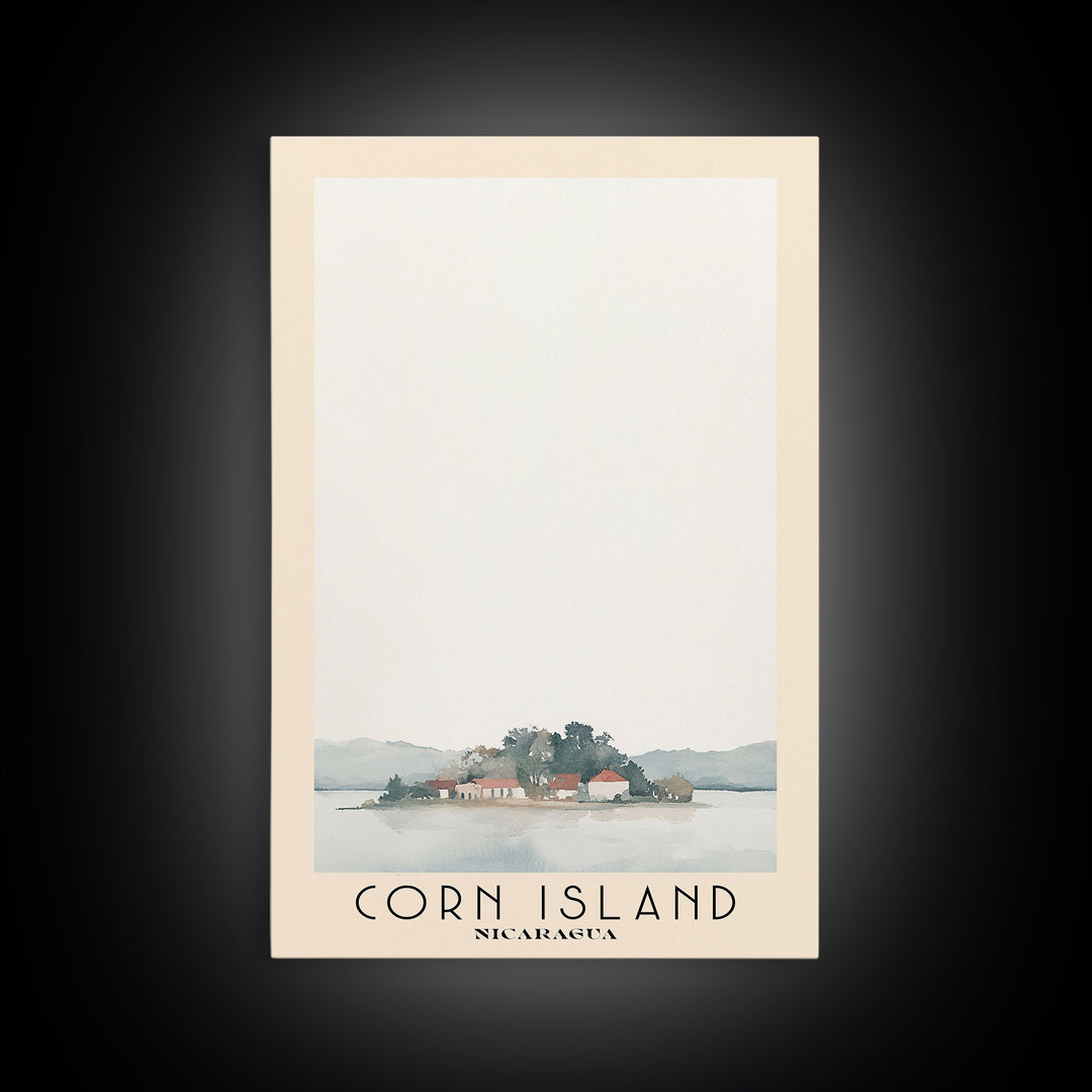 Corn Island, NICARAGUA Watercolor Print, Vacation Gift, NICARAGUA Wall Art, Beach Painting, Beach Decor, Large Wall Art, Wood Frame Art
