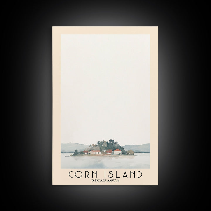 Corn Island, NICARAGUA Watercolor Print, Vacation Gift, NICARAGUA Wall Art, Beach Painting, Beach Decor, Large Wall Art, Wood Frame Art