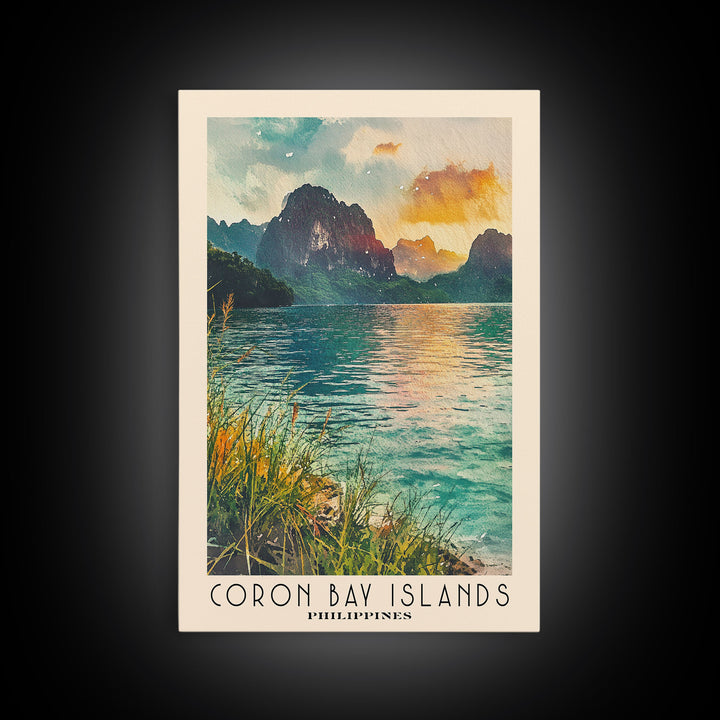 Coron Bay Islands, Philippines Watercolor Print, Vacation Gift, Philippines Wall Art, Beach Painting, Beach Decor, Beach Or Lakehouse Art