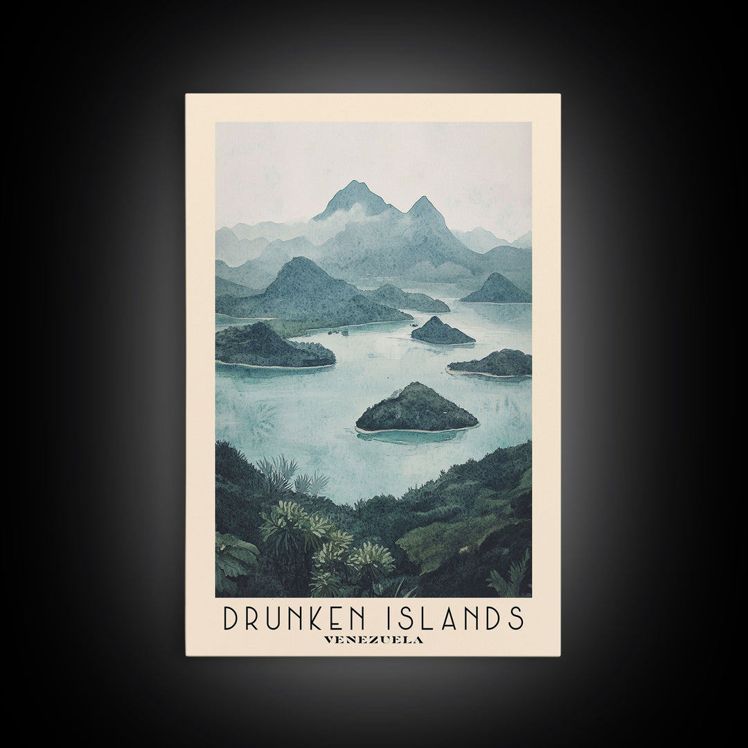 Drunken Islands, Venezuela Watercolor Print, Vacation Gift, Venezuela Wall Art, Beach Painting, Beach Decor, Beach Or Lakehouse Art