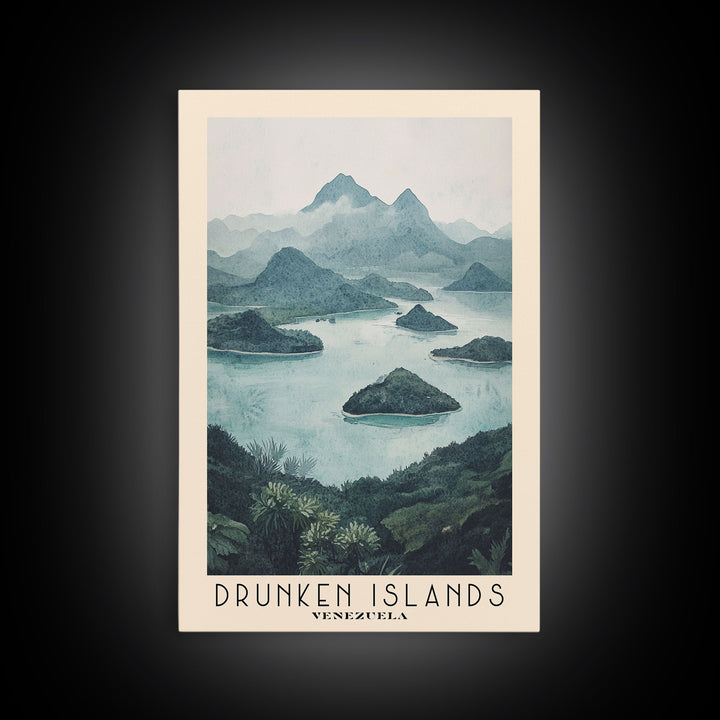 Drunken Islands, Venezuela Watercolor Print, Vacation Gift, Venezuela Wall Art, Beach Painting, Beach Decor, Beach Or Lakehouse Art