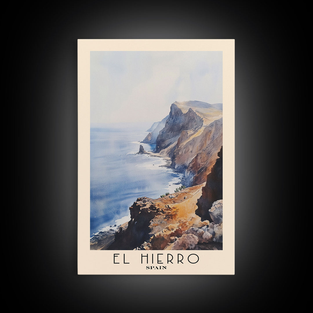 El Hierro, Spain Watercolor Beach Print, Vacation Gift, Spain Wall Art, Beach Painting, Beach Decor, Beach Painting