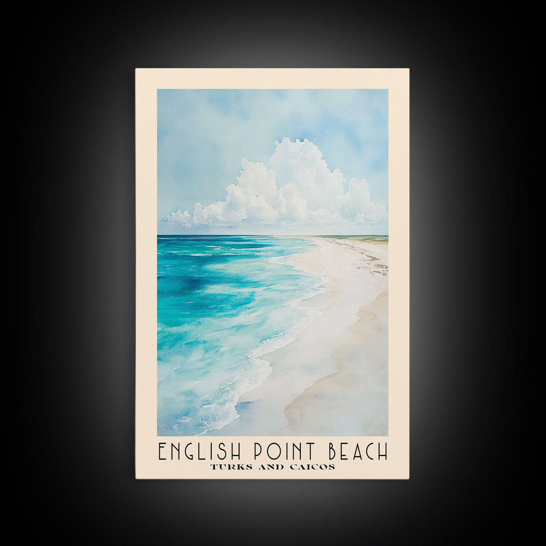 English Point Beach, Turks and Caicos Watercolor Print, Vacation Gift, Turks and Caicos Wall Art, Vacation Wall Art, Vacatation Memories, Beach Decor, Beach Or Lakehouse Art