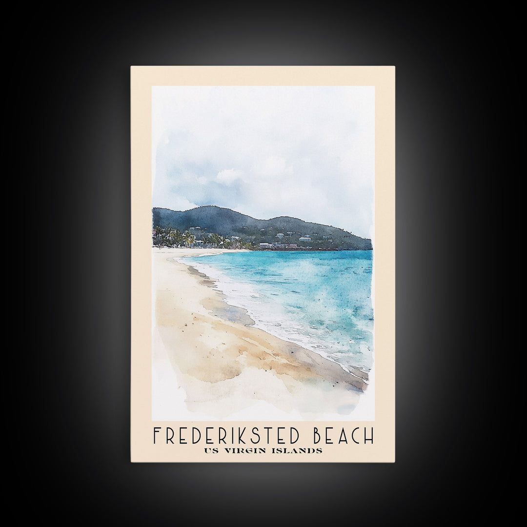 Frederiksted Beach, US Virgin islands Watercolor Beach Print, Vacation Gift, US Virgin islands Wall Art, Beach Painting, Beach Decor, Beach Painting