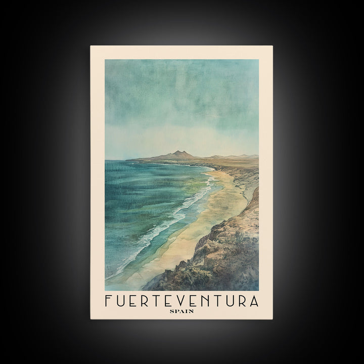 Fuerteventura, Spain Watercolor Print, Vacation Gift, Spain Wall Art, Beach Painting, Beach Decor, Beach Or Lakehouse Art