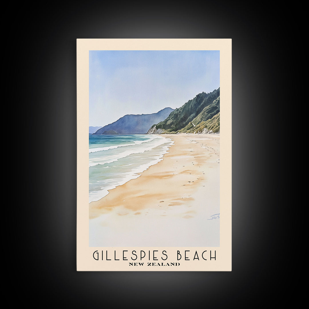 Gillespies Beach, New Zealand Watercolor Print, Vacation Gift, New Zealand Wall Art, Vacation Wall Art, Vacatation Memories, Beach Decor, Beach Or Lakehouse Art