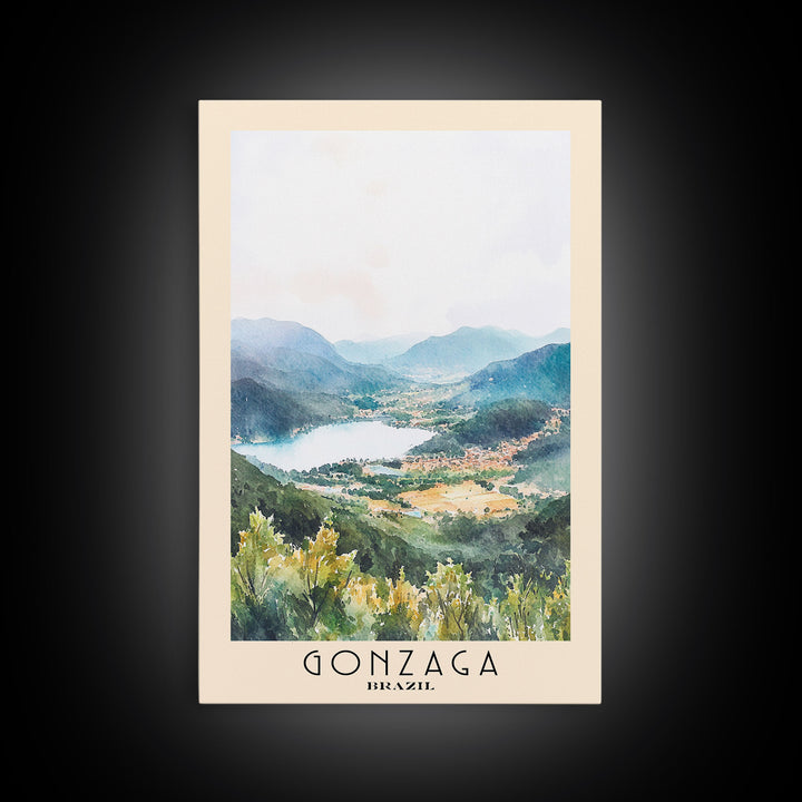 Gonzaga, Brazil Watercolor Beach Print, Vacation Gift, Brazil Wall Art, Beach Painting, Beach Decor, Beach Painting