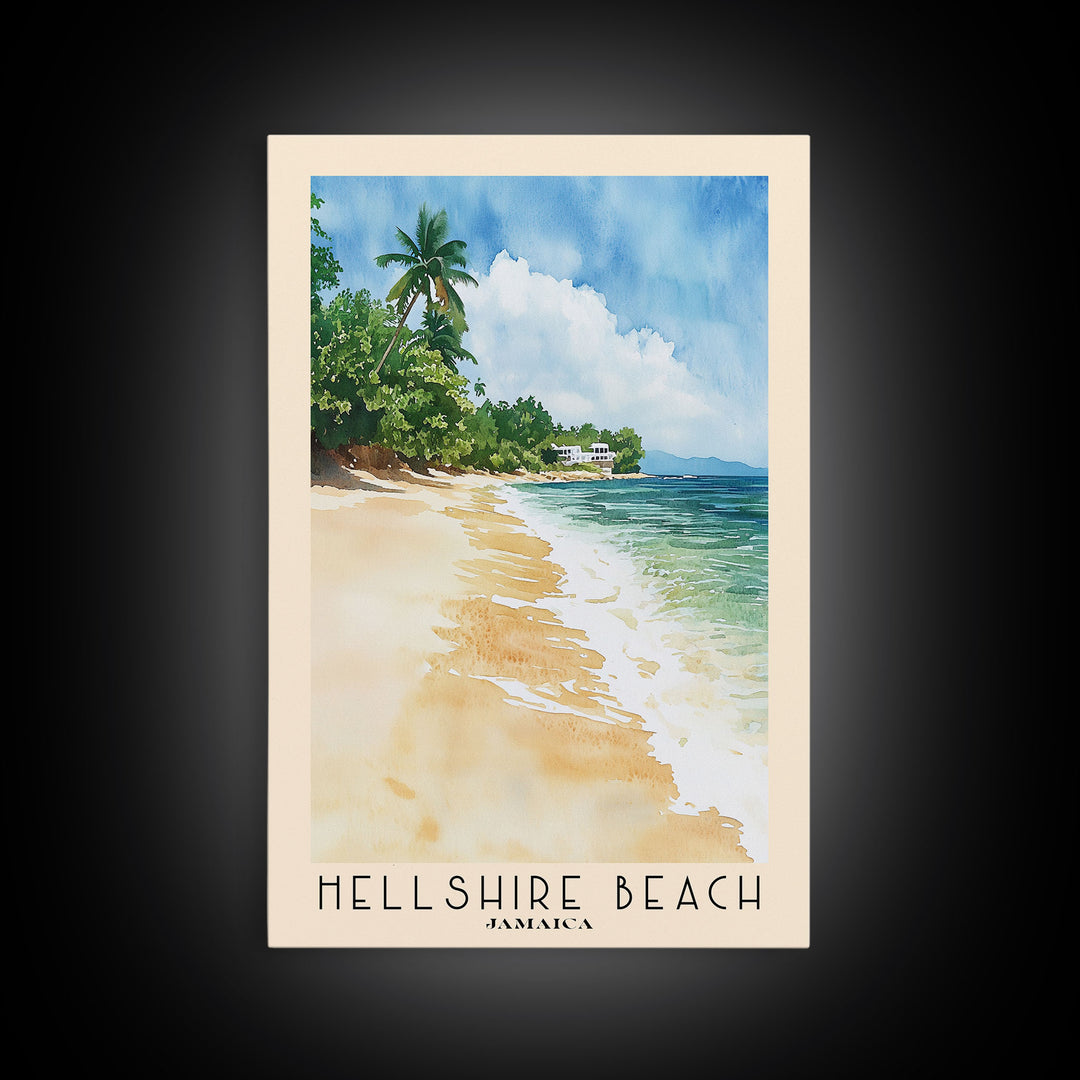 Hellshire Beach, Jamaica Watercolor Print, Vacation Gift, Jamaica Wall Art, Vacation Wall Art, Vacatation Memories, Beach Decor, Beach Or Lakehouse Art