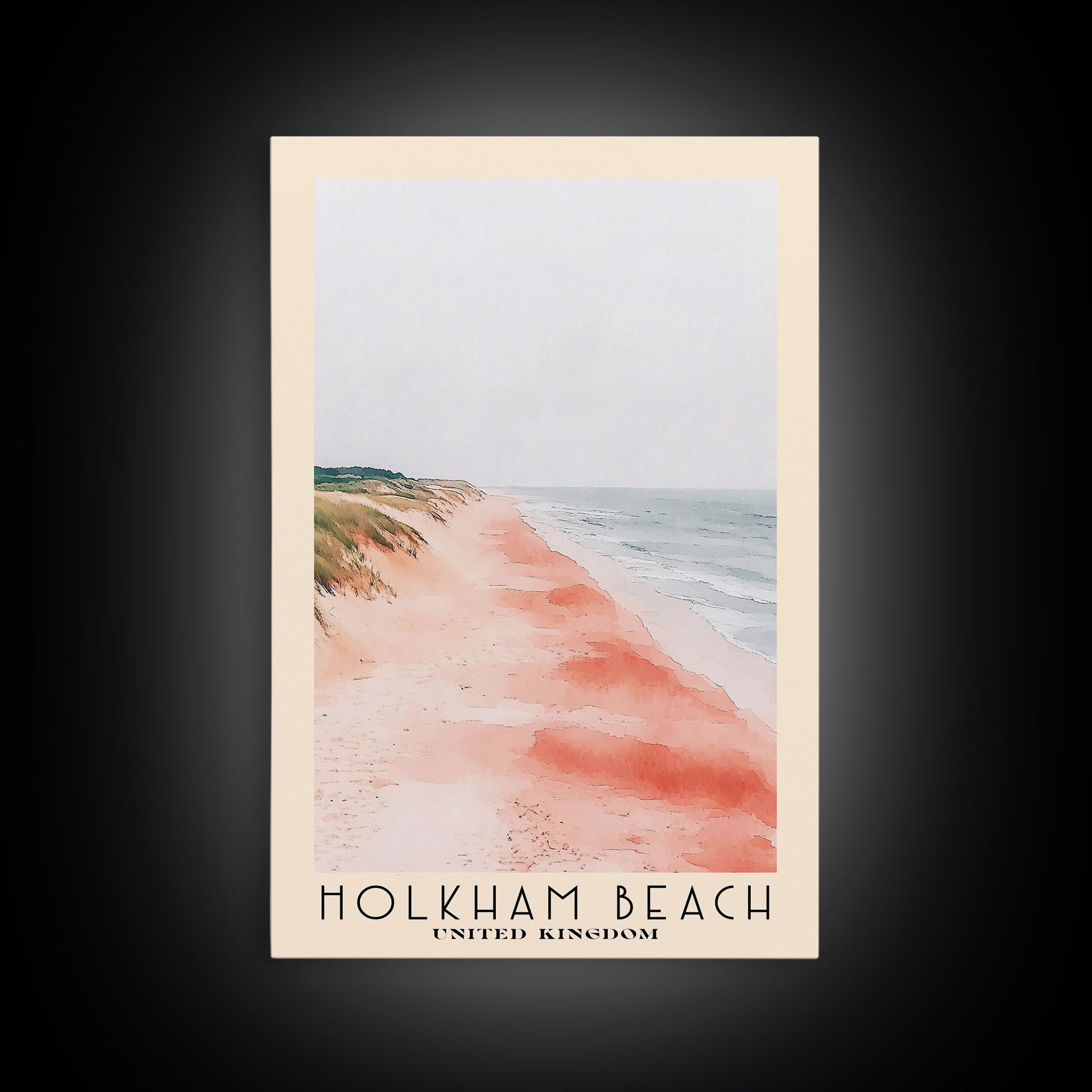 Holkham Beach, United Kingdom Watercolor Beach Print, Vacation Gift, United Kingdom Wall Art, Beach Painting, Beach Decor, Beach Painting