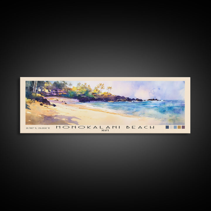 Honokalani Beach, Maui Watercolor Beach Print, Vacation Gift, Maui Wall Art, Beach Painting, Beach Decor, Beach Painting