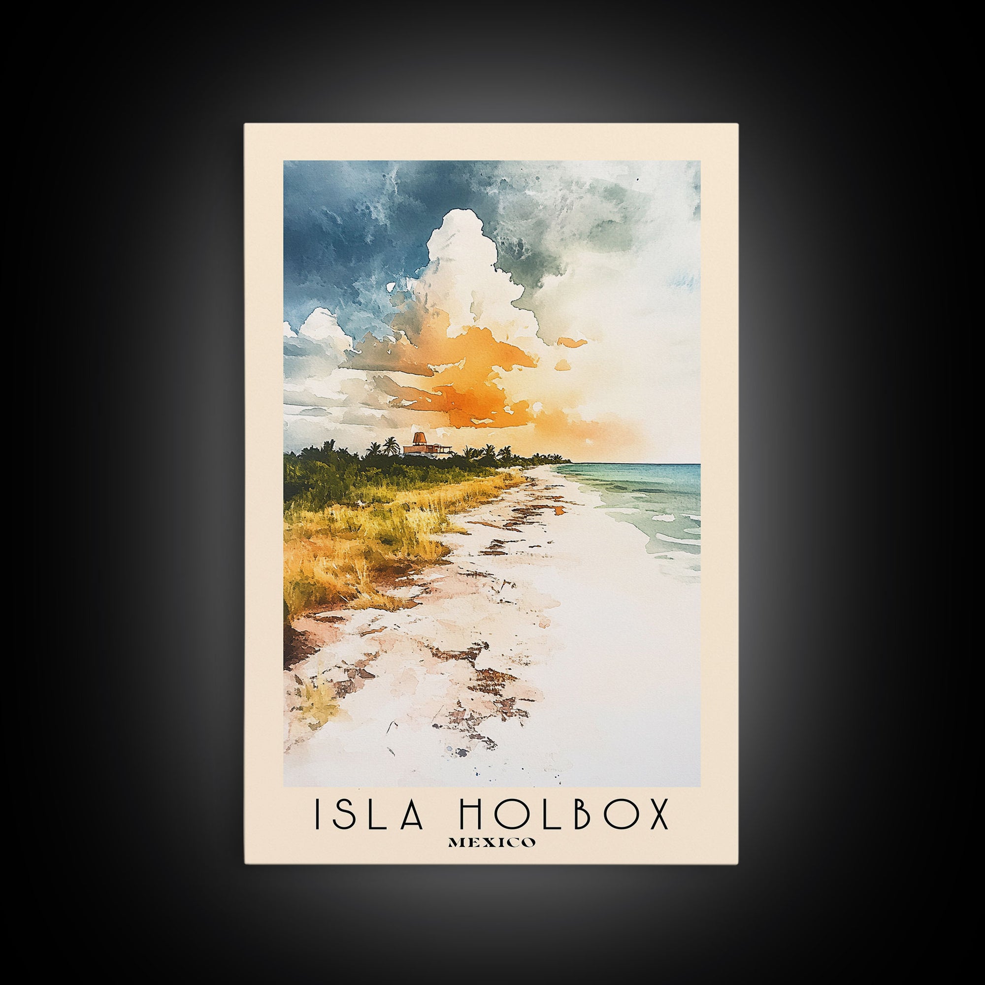 Isla Holbox, Mexico Watercolor Print, Vacation Gift, Mexico Wall Art, Beach Painting, Beach Decor, Beach Or Lakehouse Art