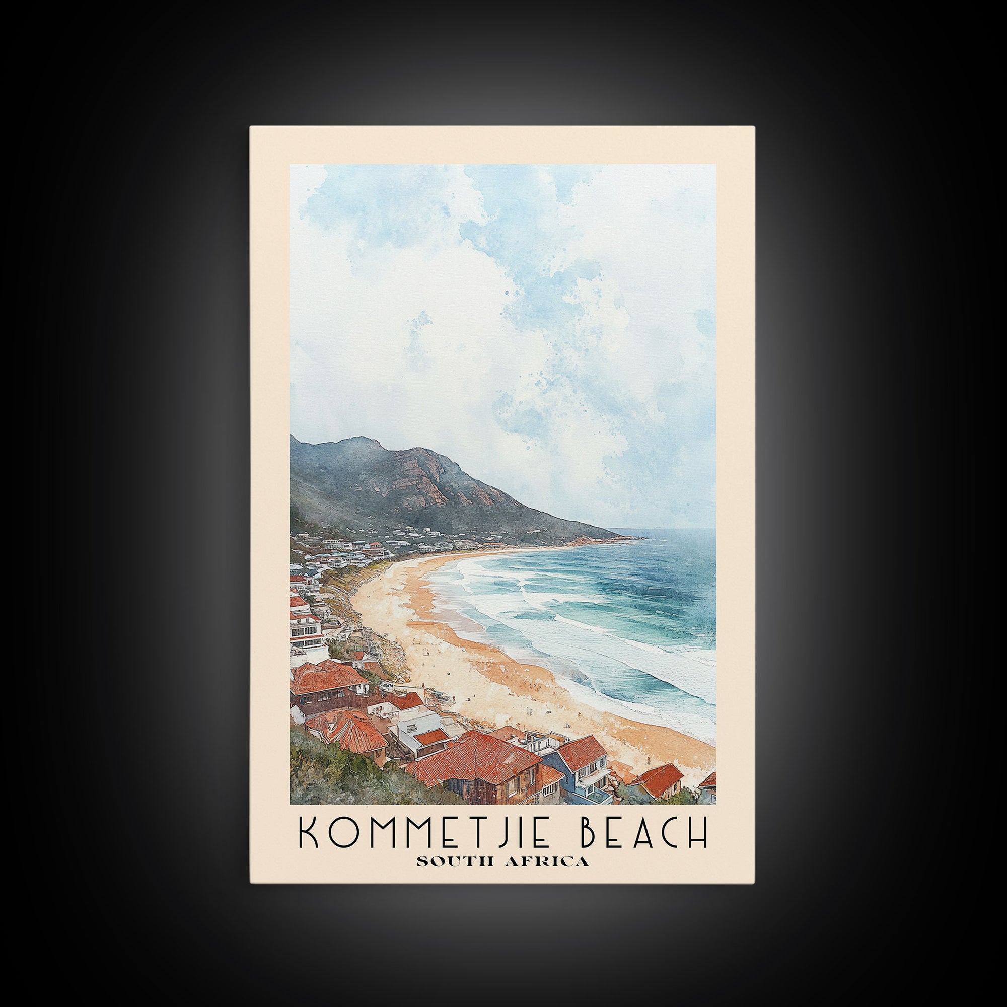 Kommetjie Beach, South Africa Watercolor Print, Vacation Gift, South Africa Wall Art, Vacation Wall Art, Vacatation Memories, Beach Decor, Beach Or Lakehouse Art