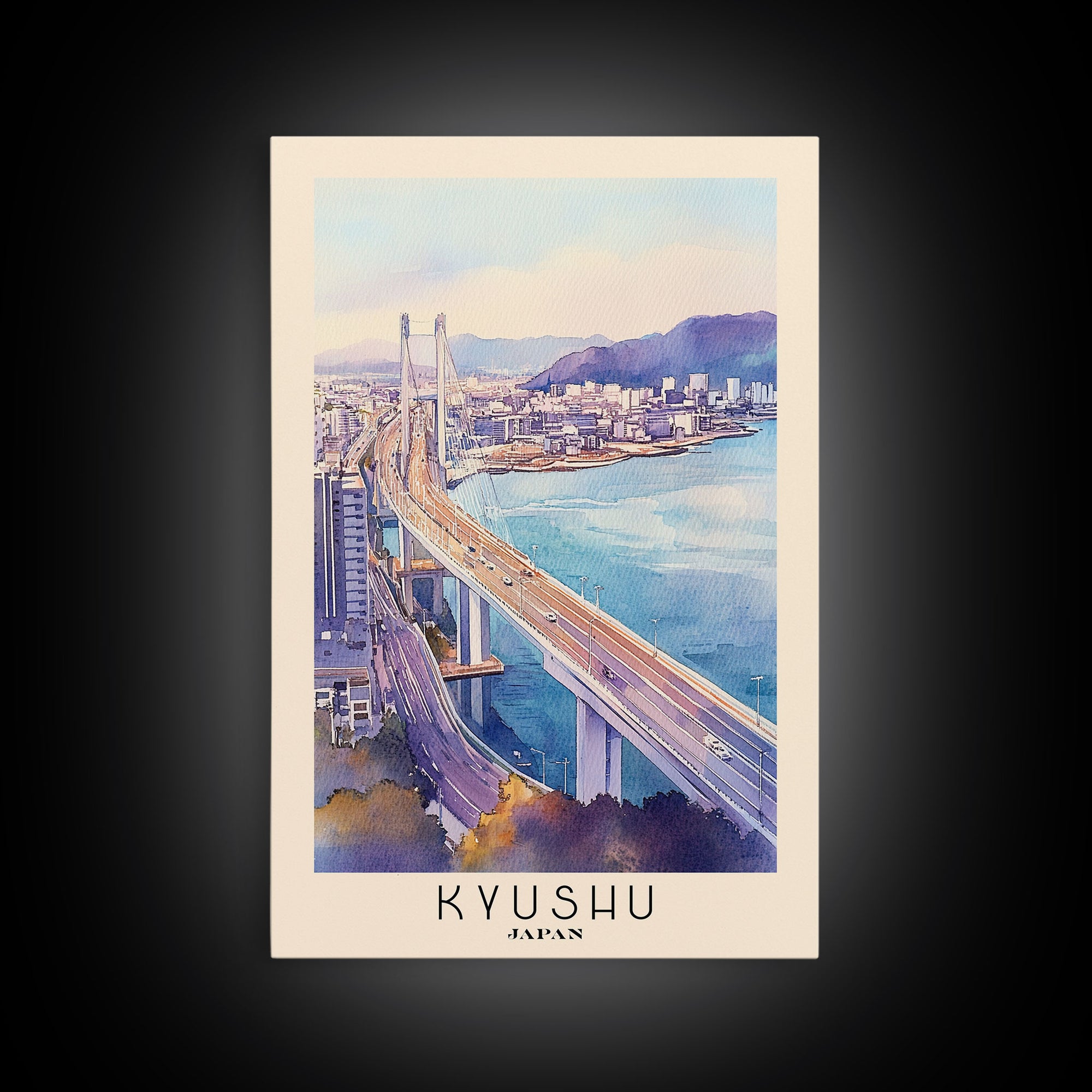 Kyushu, Japan Watercolor Print, Vacation Gift, Japan Wall Art, Vacation Wall Art, Vacatation Memories, Beach Decor, Beach Or Lakehouse Art