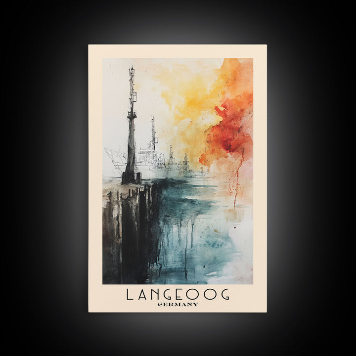 Langeoog, Germany Watercolor Print, Vacation Gift, Germany Wall Art, Beach Painting, Beach Decor, Beach Or Lakehouse Art