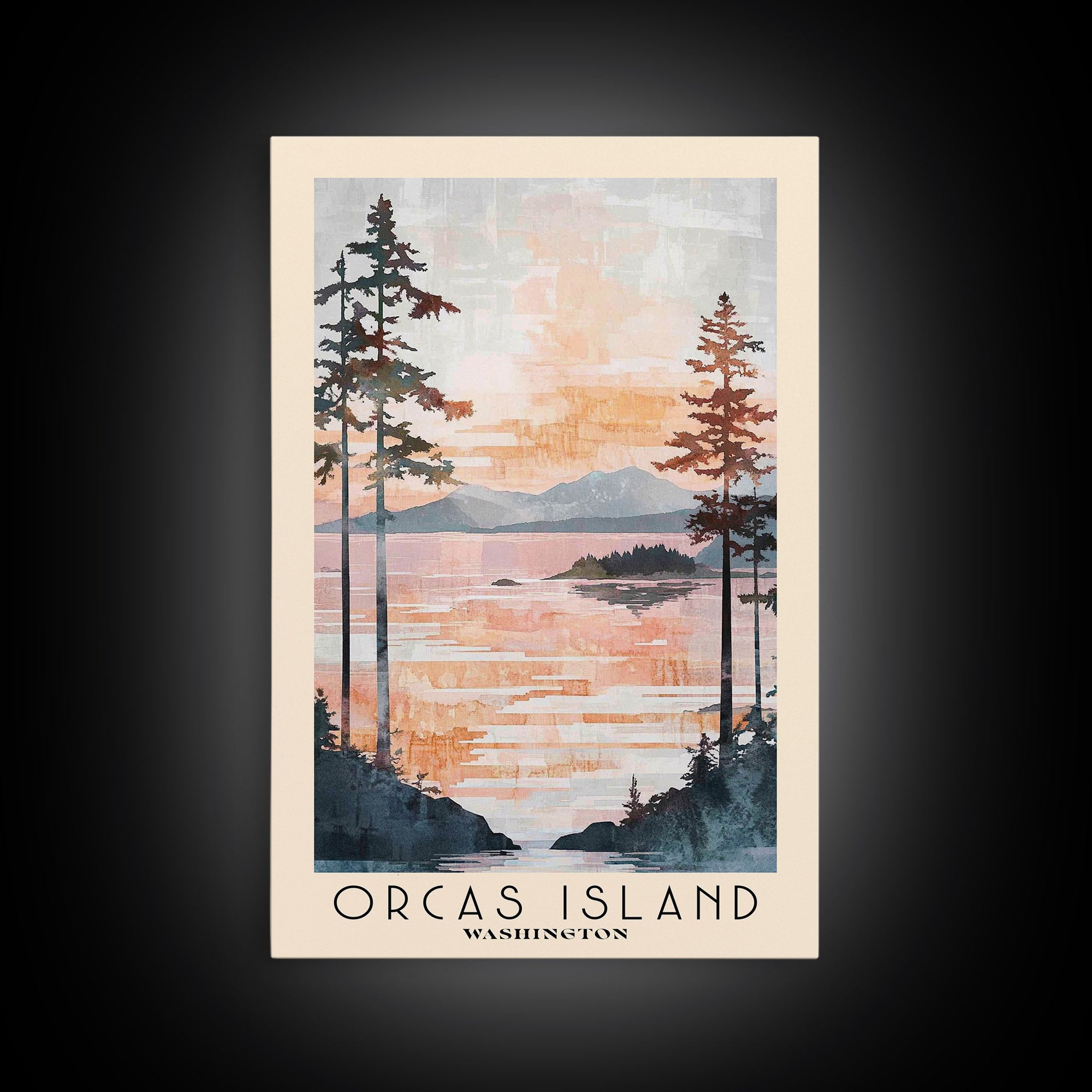 Orcas Island, Washington Watercolor Print, Vacation Gift, Washington Wall Art, Beach Painting, Beach Decor, Beach Or Lakehouse Art