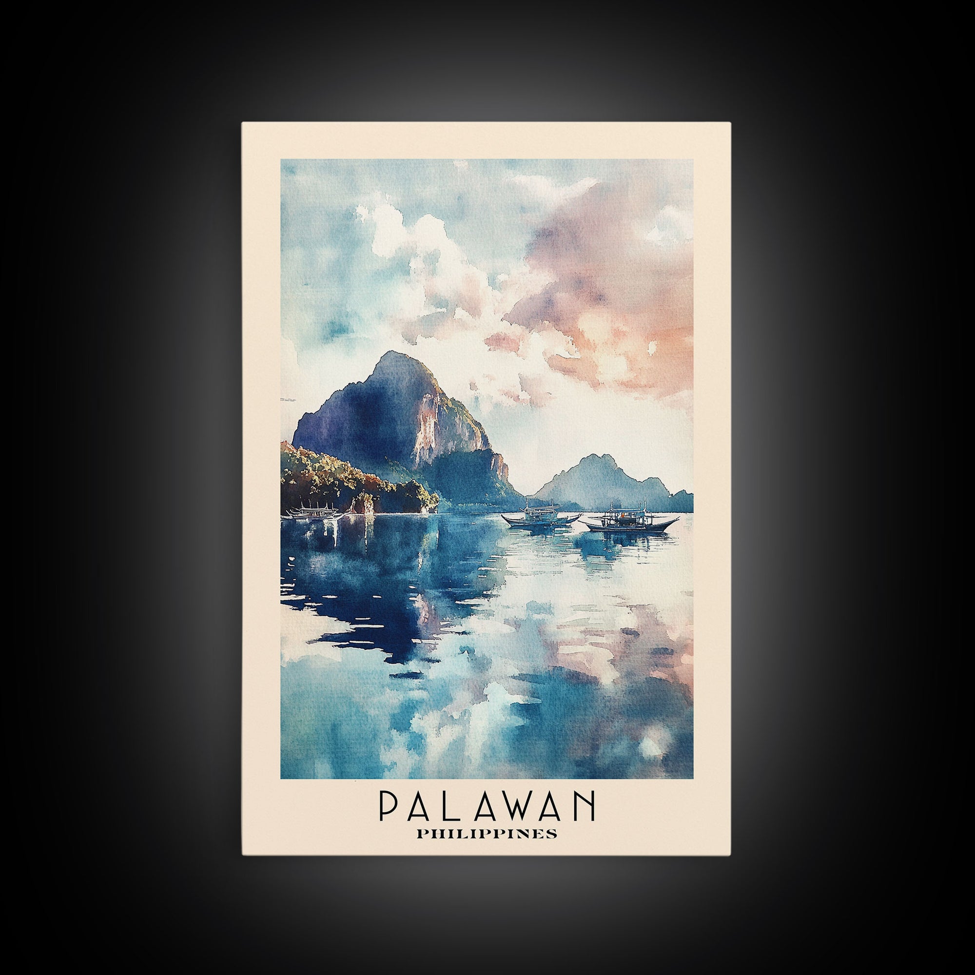 Palawan, Philippines Watercolor Print, Vacation Gift, Philippines Wall Art, Vacation Wall Art, Vacatation Memories, Beach Decor, Beach Or Lakehouse Art