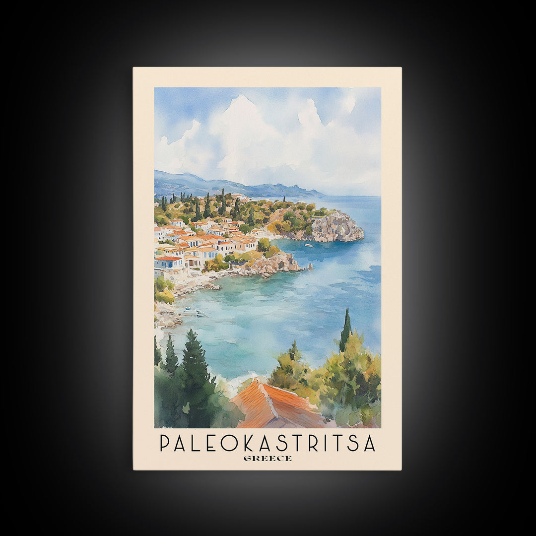 Paleokastritsa, Greece Watercolor Print, Vacation Gift, Greece Wall Art, Beach Painting, Beach Decor, Beach Or Lakehouse Art