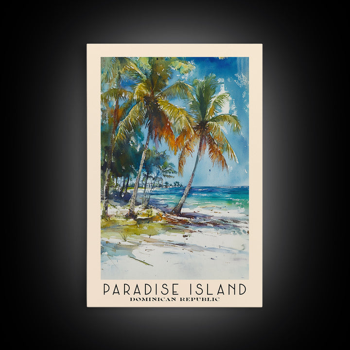 Paradise Island, Dominican Republic Watercolor Print, Vacation Gift, Dominican Republic Wall Art, Beach Painting, Beach Decor, Beach Or Lakehouse Art