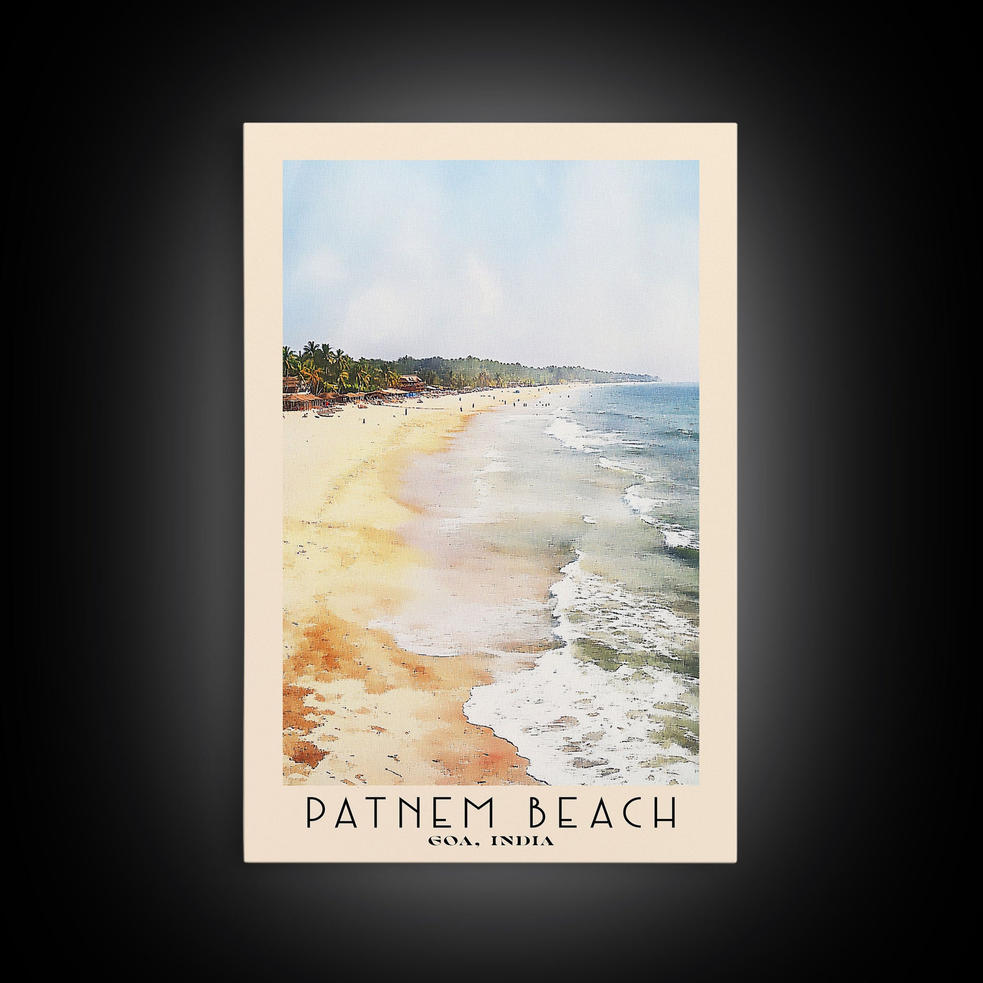 Patnem Beach, Goa, India Watercolor Print, Vacation Gift, Goa, India Wall Art, Vacation Wall Art, Vacatation Memories, Beach Decor, Beach Or Lakehouse Art