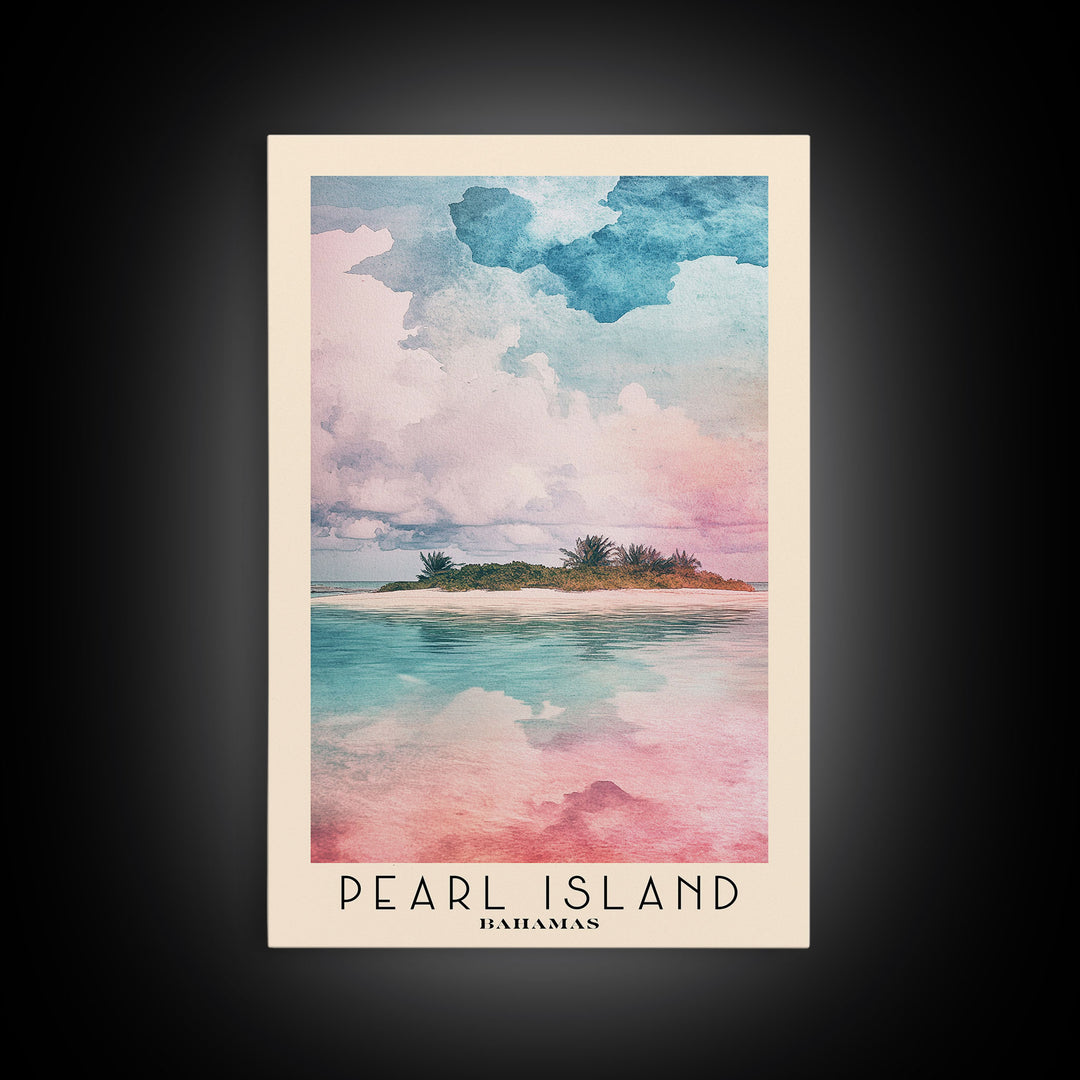 Pearl Island, Bahamas Watercolor Print, Vacation Gift, Bahamas Wall Art, Vacation Wall Art, Vacatation Memories, Beach Decor, Beach Or Lakehouse Art