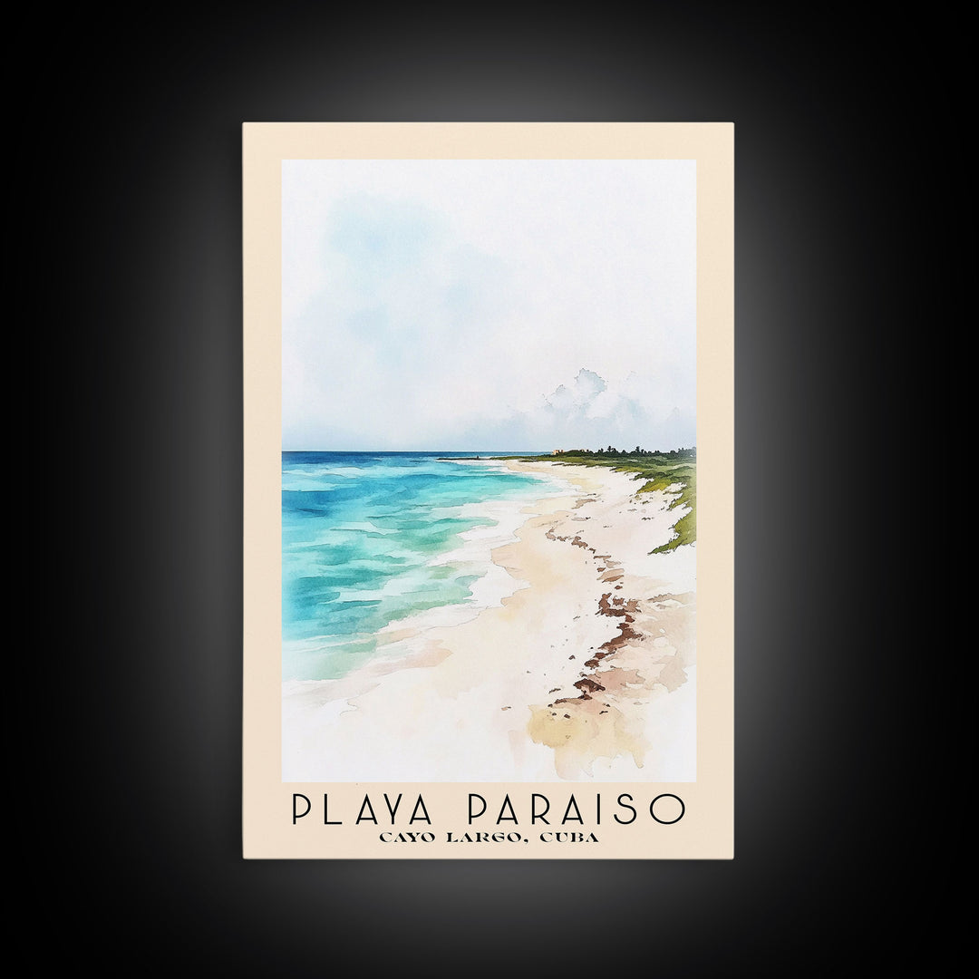 Playa Paraiso, Cayo Largo, Cuba Watercolor Print, Vacation Gift, Cayo Largo, Cuba Wall Art, Beach Painting, Beach Decor, Beach Or Lakehouse Art