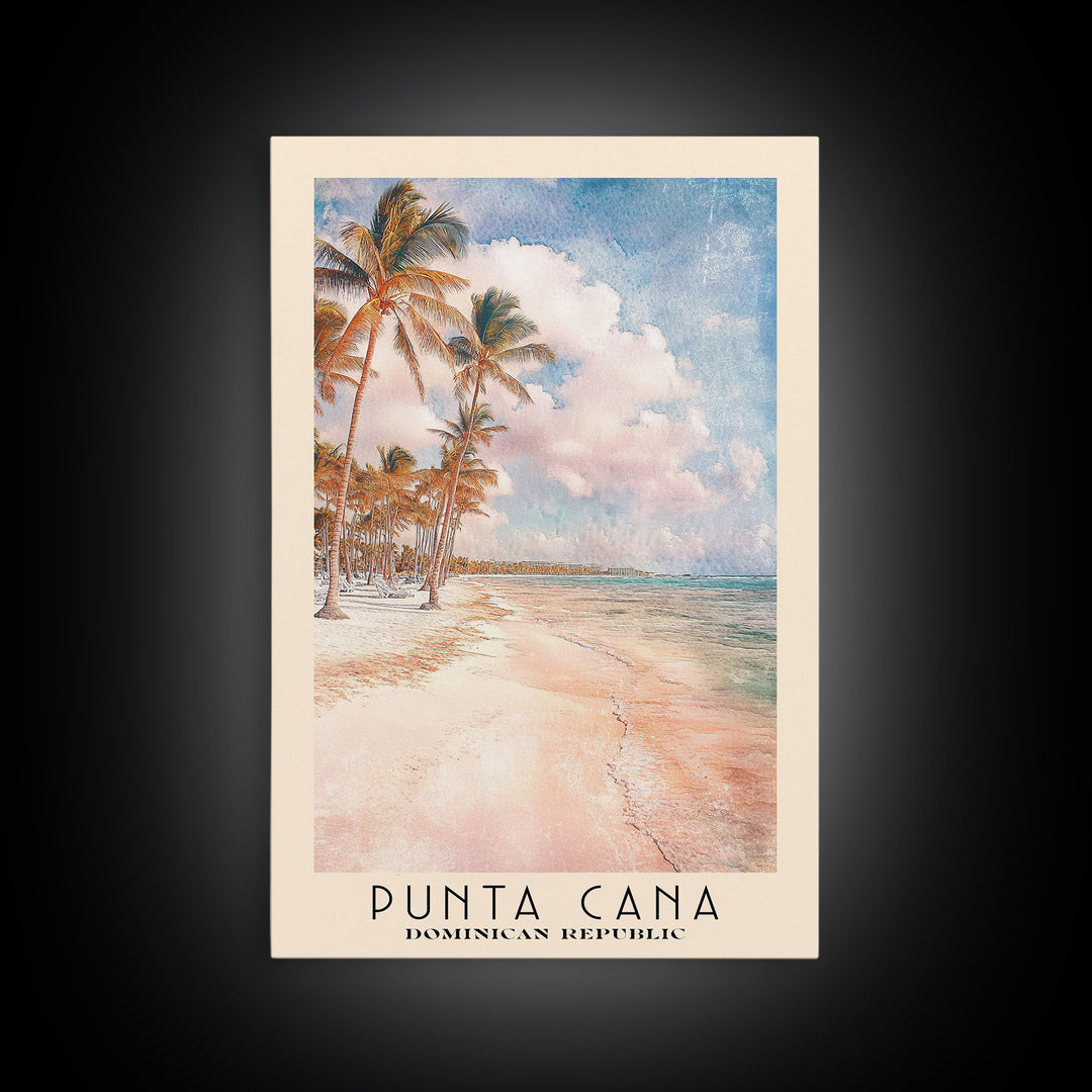Punta Cana, Dominican Republic Watercolor Beach Print, Vacation Gift, Dominican Republic Wall Art, Beach Painting, Beach Decor, Beach Painting