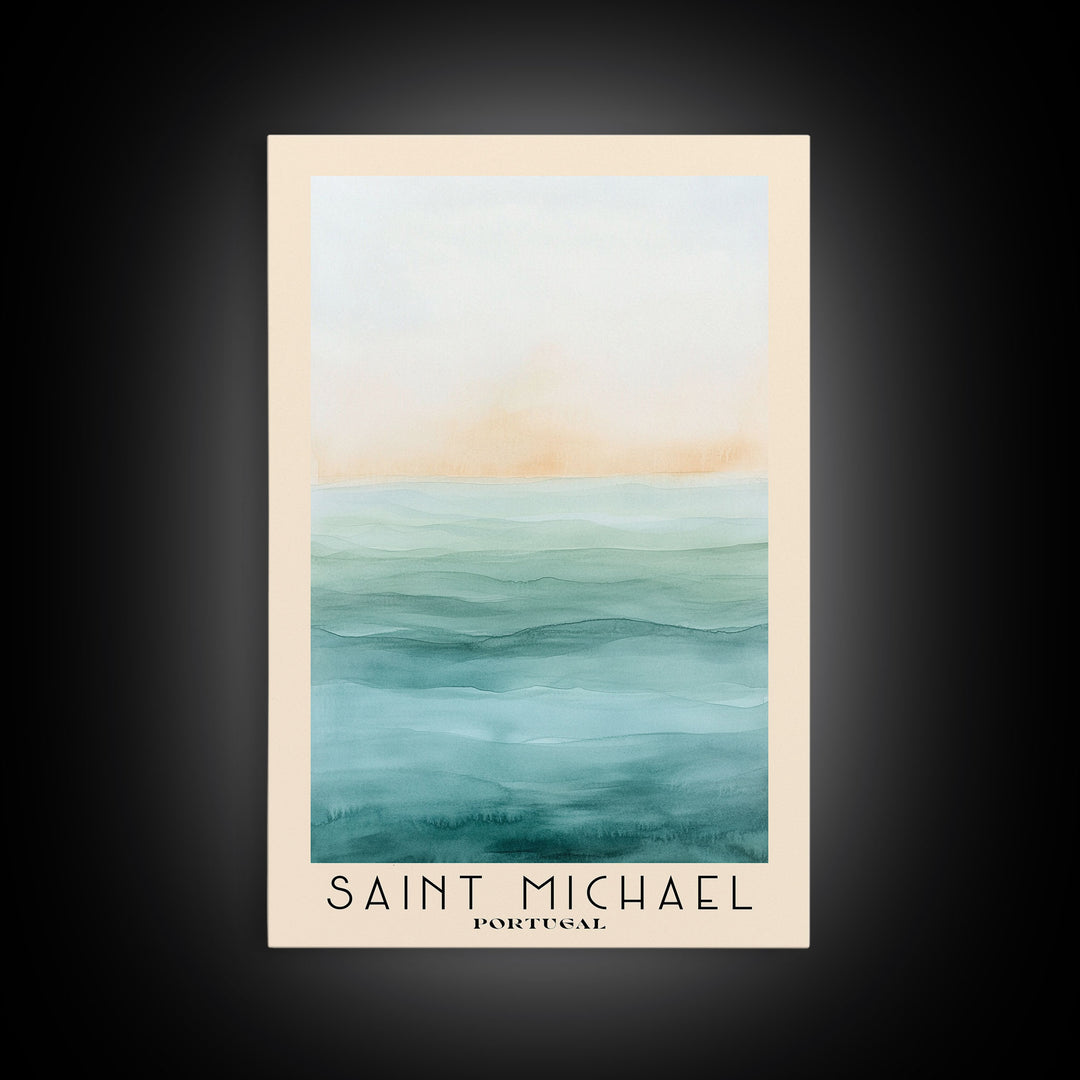 Saint Michael, Portugal Watercolor Print, Vacation Gift, Portugal Wall Art, Vacation Wall Art, Vacatation Memories, Beach Decor, Beach Or Lakehouse Art
