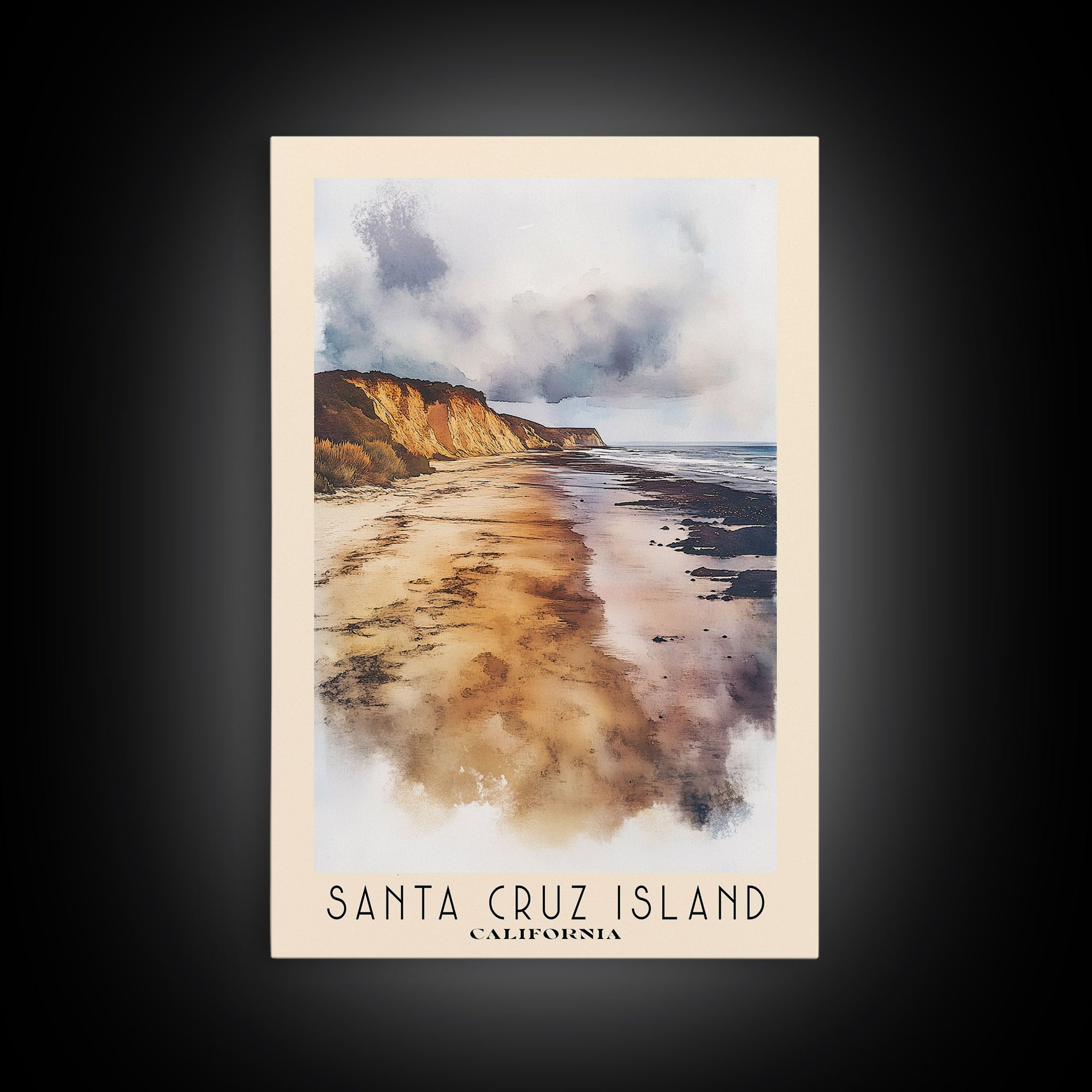 Santa Cruz Island, California Watercolor Print, Vacation Gift, California Wall Art, Beach Painting, Beach Decor, Beach Or Lakehouse Art