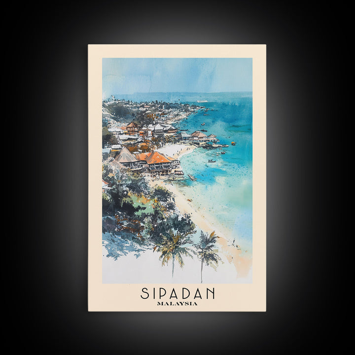 Sipadan, Malaysia Watercolor Print, Vacation Gift, Malaysia Wall Art, Vacation Wall Art, Vacatation Memories, Beach Decor, Beach Or Lakehouse Art