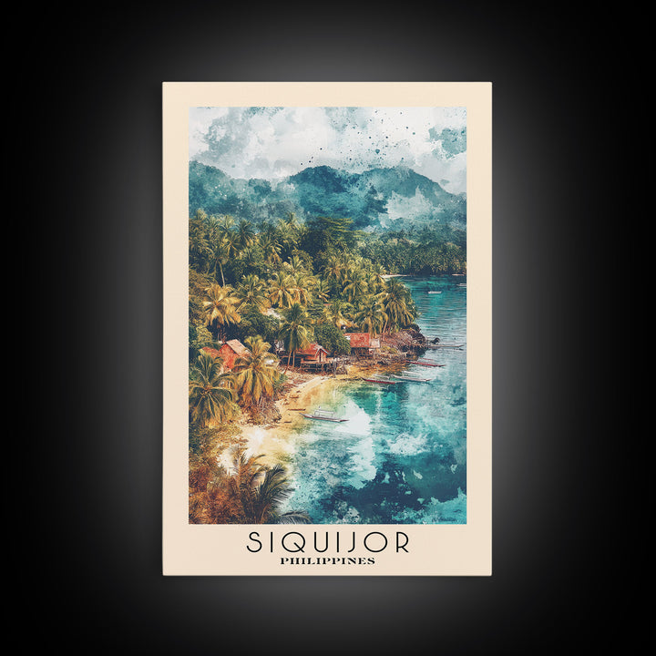 Siquijor, Philippines Watercolor Beach Print, Vacation Gift, Philippines Wall Art, Beach Painting, Beach Decor, Beach Painting