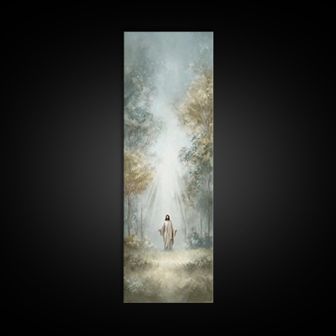 Light Of Mercy – Framed Canvas Print – Tall Narrow Wall Art – Christian Wall Art – Jesus Painting – Christian Art Canvas
