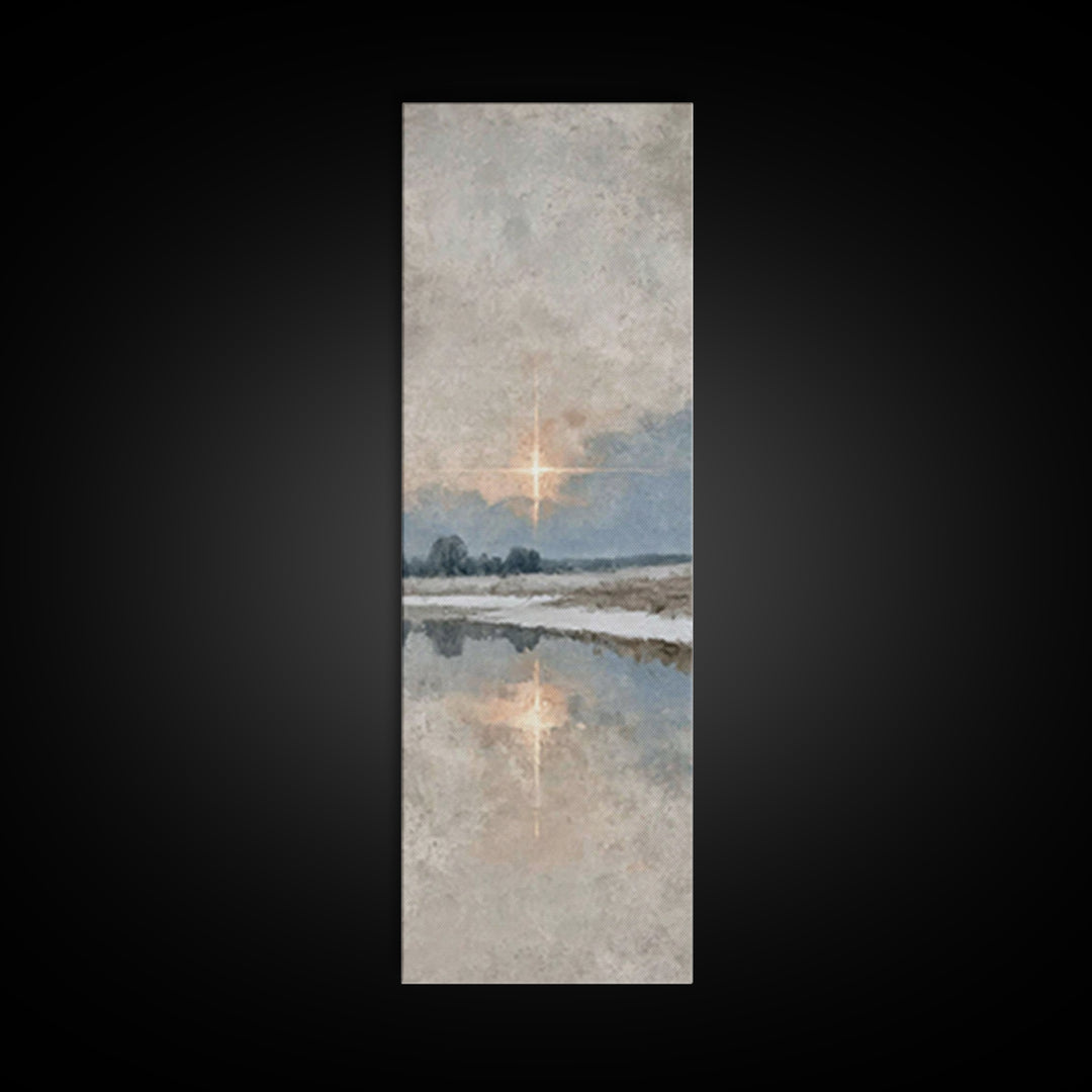 The Guiding Star - Framed Canvas Print - Tall Narrow Wall Art - Christian Wall Art - Christian Art Canvas - Jesus Painting - Christmas Art