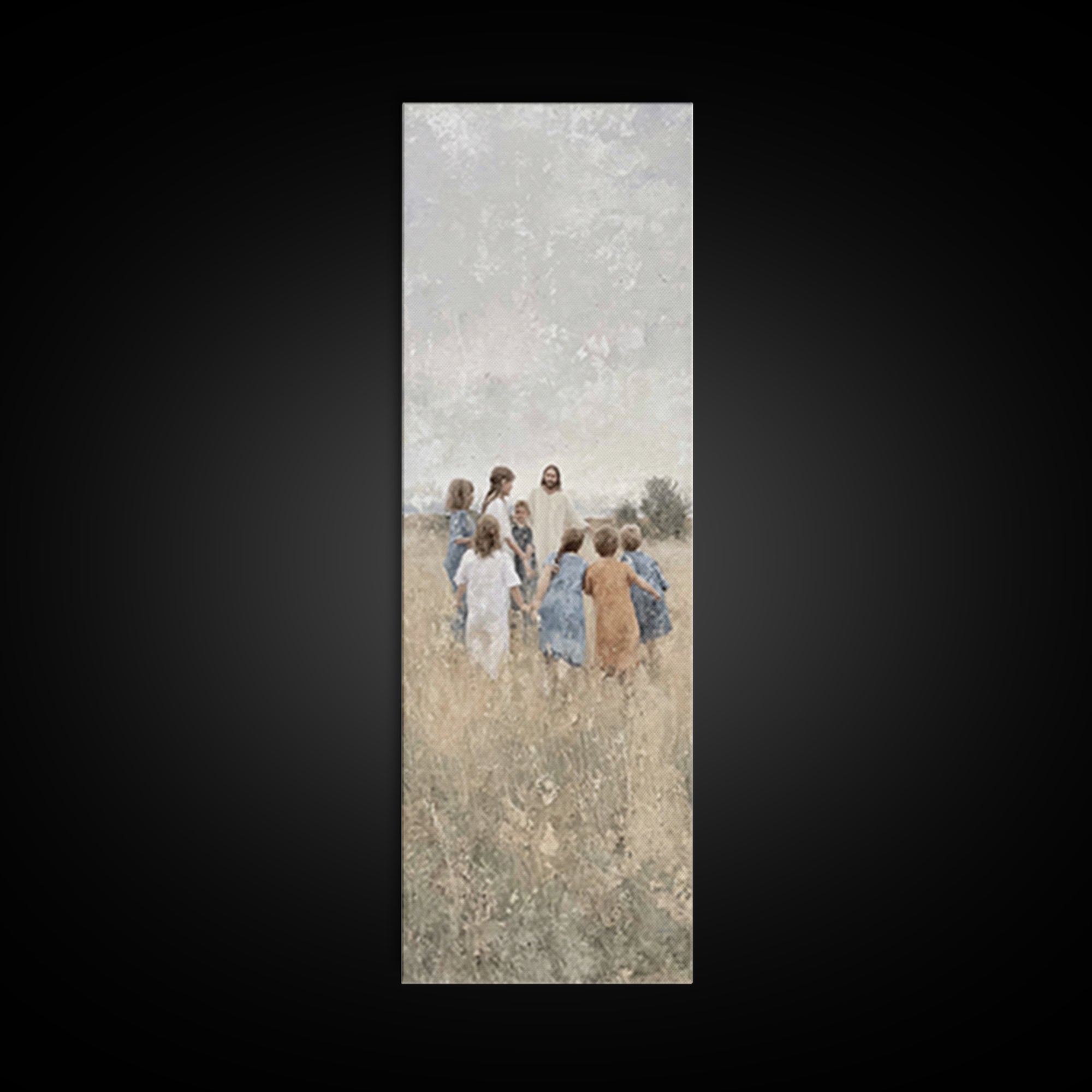 Gentle Morning Grace – Framed Canvas Print – Narrow Art – Christian Art Canvas – Christmas Art – Jesus Painting – Christian Wall Art