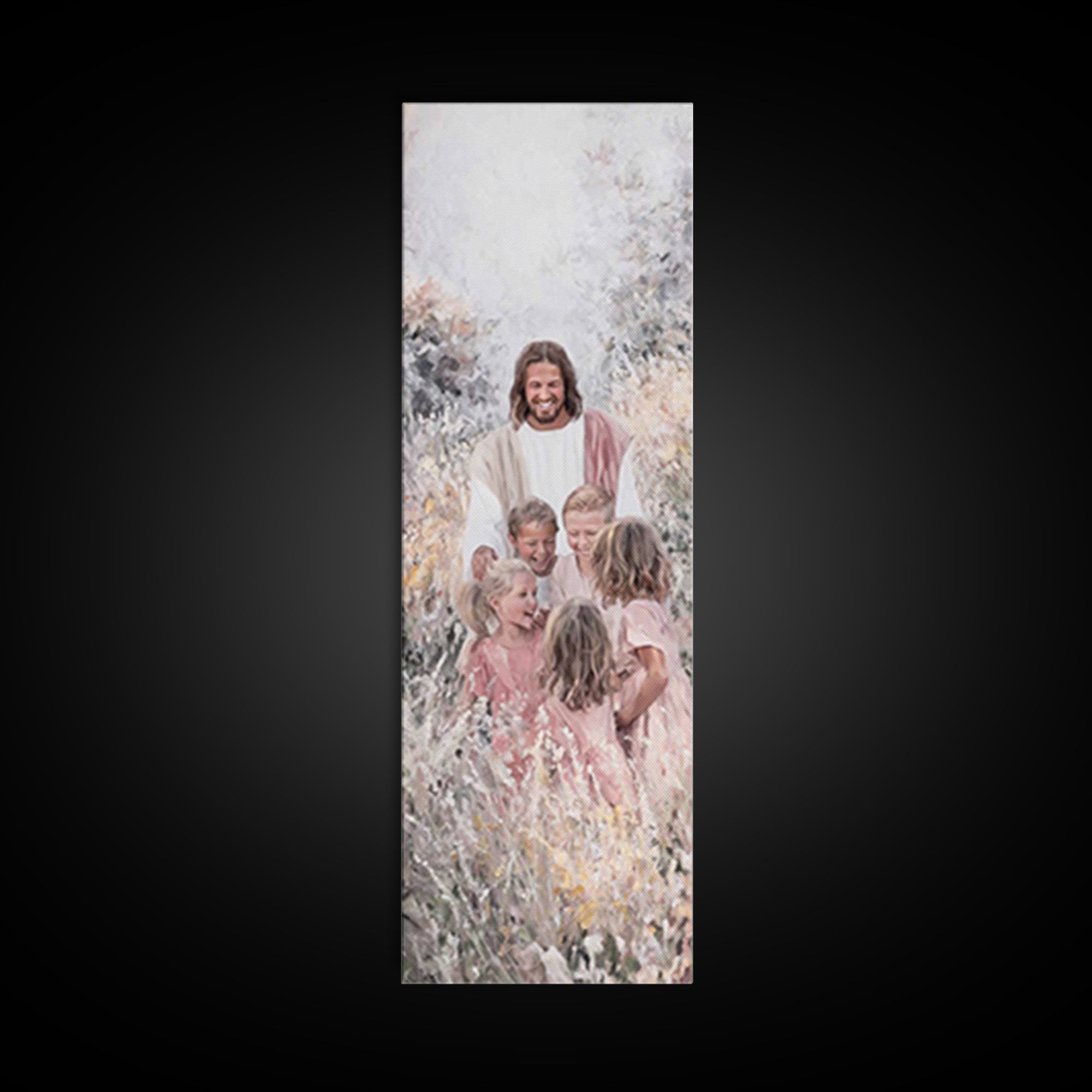 Children Of Hope | Framed Canvas Print | Tall Skinny Art Print | Christian Wall Art | Christmas Art | Christian Art Canvas | Jesus Painting