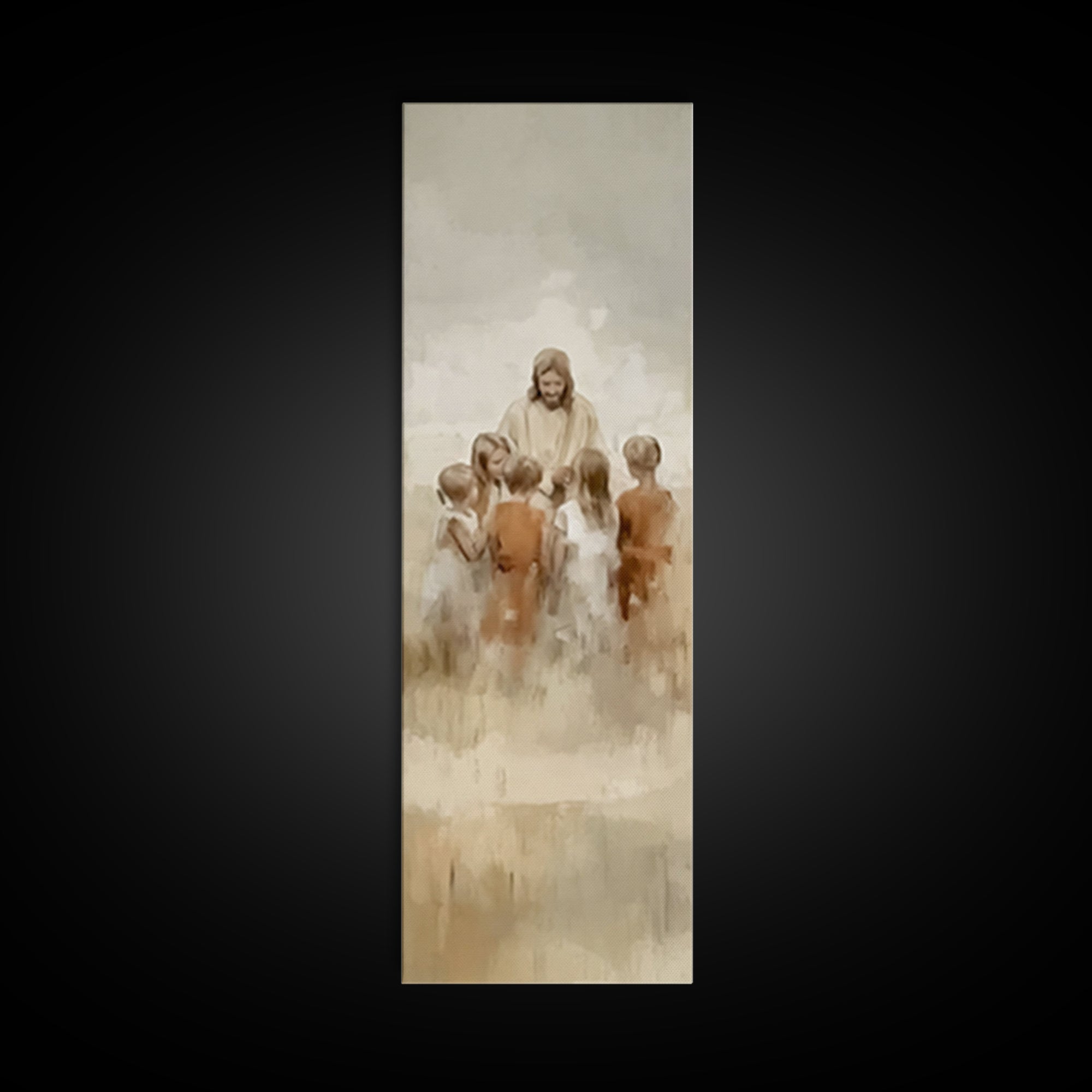 Gathering Of Joy – Framed Canvas Print – Skinny Art – Christian Art Canvas – Jesus Painting – Christmas Art – Christian Wall Art