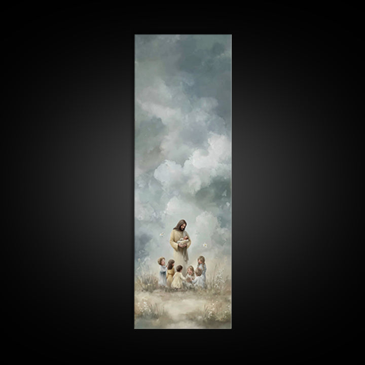 Radiant Garden Grace – Framed Canvas Print – Skinny Art – Jesus Painting – Christian Christmas Art – Christian Art Canvas – Christian Wall